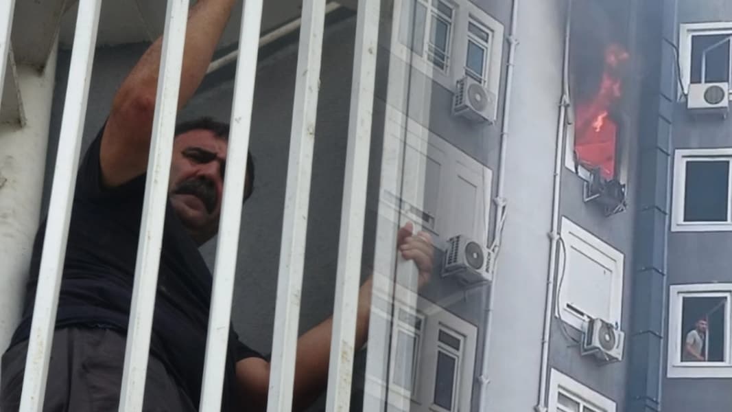 Bir binada çıkan yangında iki daire kullanılamaz hale geldi; mahsur kalan aile son anda kurtarıldı