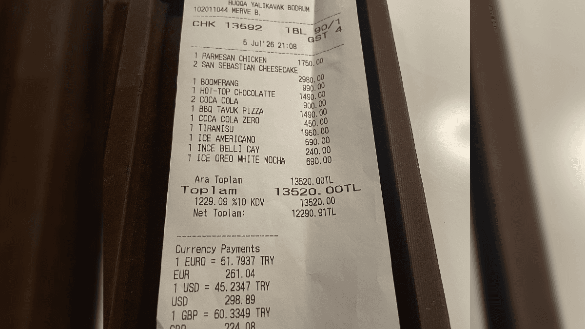 Bodrum'da Bir Restoranın Adisyonu Tartışma Yarattı: Fiyatlar Şaşkınlık Oluşturdu