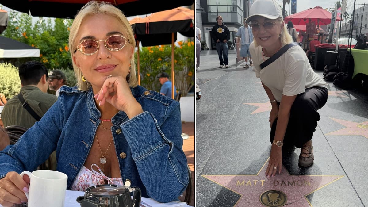 Gülenay Kalkan Hollywood’da: Sokak sokak gezdi, ünlü oyuncuların isimlerine dokundu