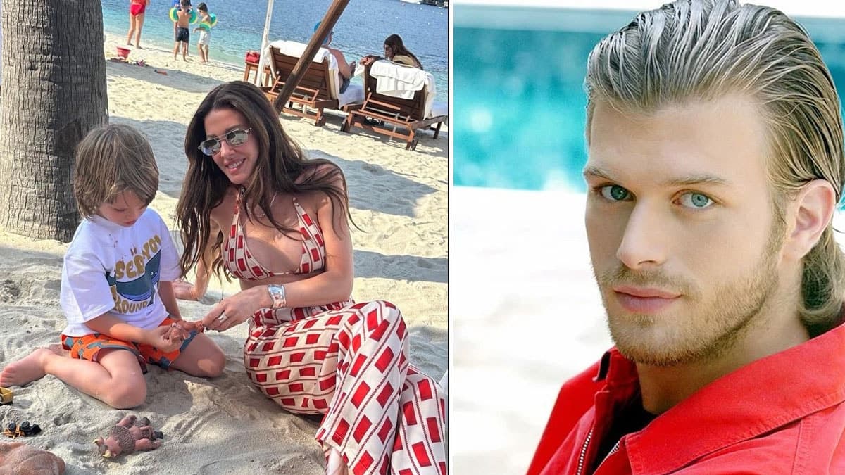 Babasının kopyası gibi! Genç yıldız Kurt Efe, annesiyle tatilde objektiflere yansıdı