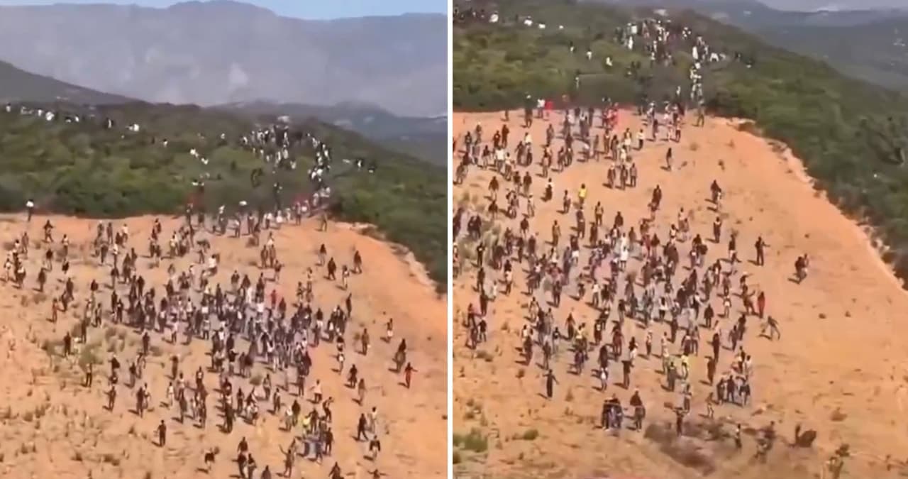Binlerce kişi yine yürüyerek İspanya sınırına  doğru ilerliyor: İkinci dalga sınırda durduruldu...
