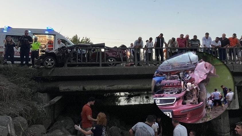 Samsun Tekkeköy'de Şok Kaza! Otomobil Köprüye Çarptı, Sürücü 4 Metreden Kayalıklara Düştü